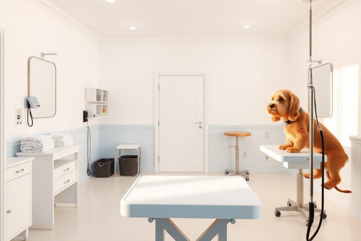The clean, calm grooming room at Christina's Doggie Spa in Atascadero